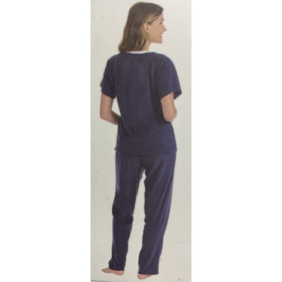 Lucky Brand Ladies' 4-piece Soft Terry Pajama Set - XL Blue Iris. - Picture 3 of 7